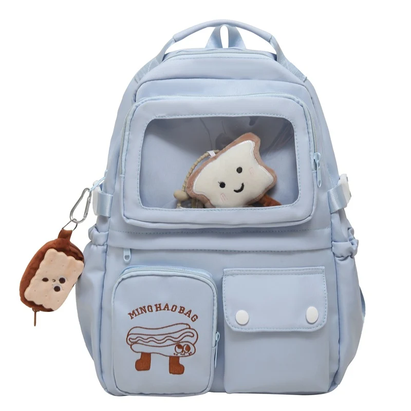 Multifunktionaler Schulrucksack Skanto mit transparenter Tasche