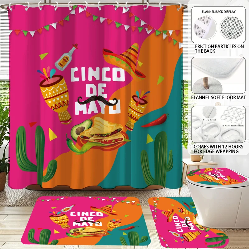 Komplettes Badezimmer-Set im Cinco de Mayo-Design Skanto