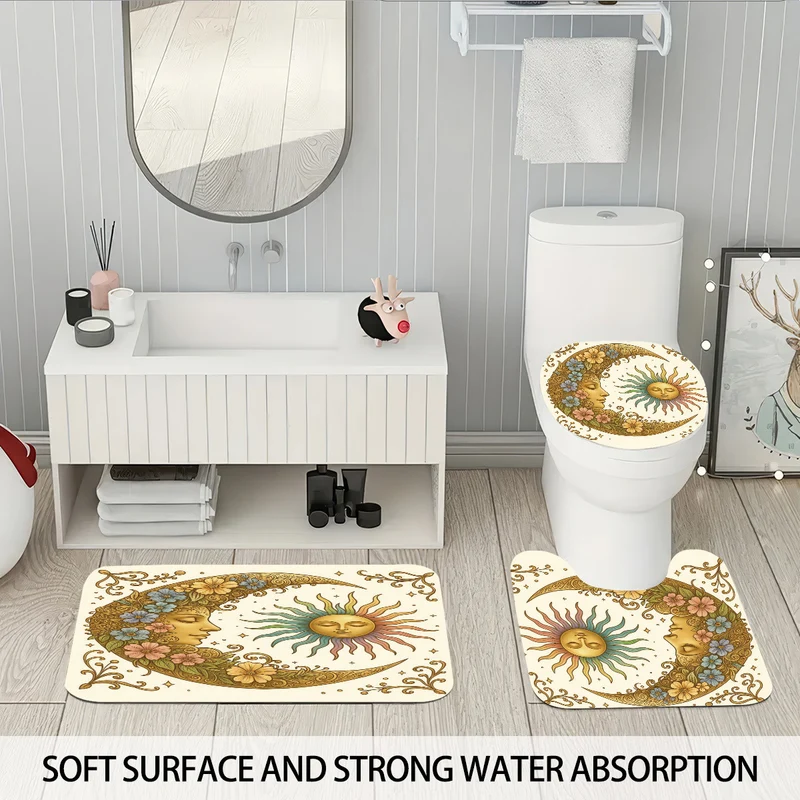Vierteiliges Badezimmer-Deko-Set im Himmels-Design Skanto