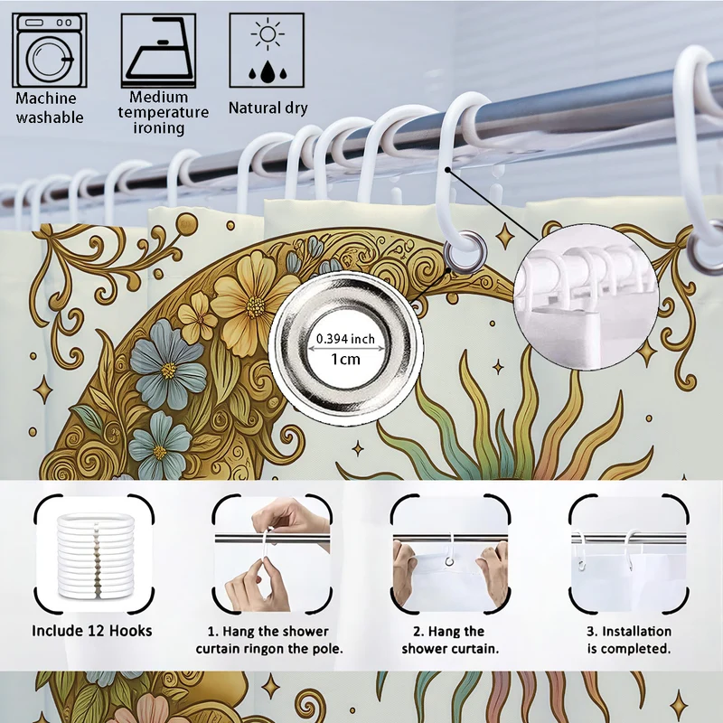 Vierteiliges Badezimmer-Deko-Set im Himmels-Design Skanto