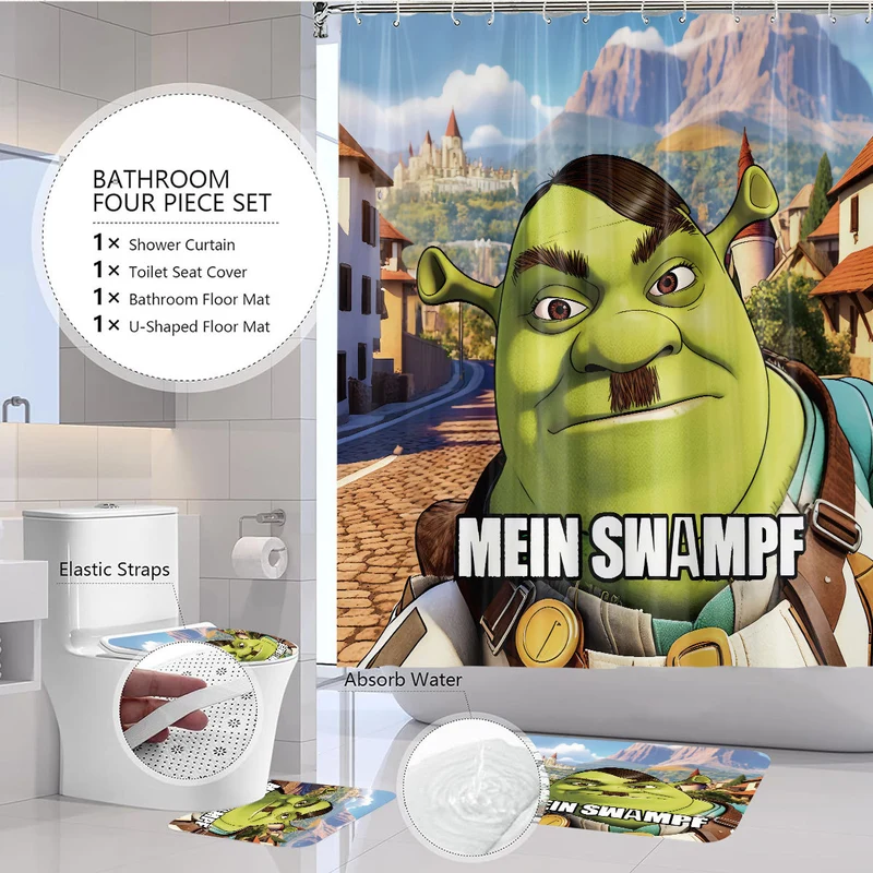 Badezimmer-Deko-Set mit Zeichentrickfiguren Skanto
