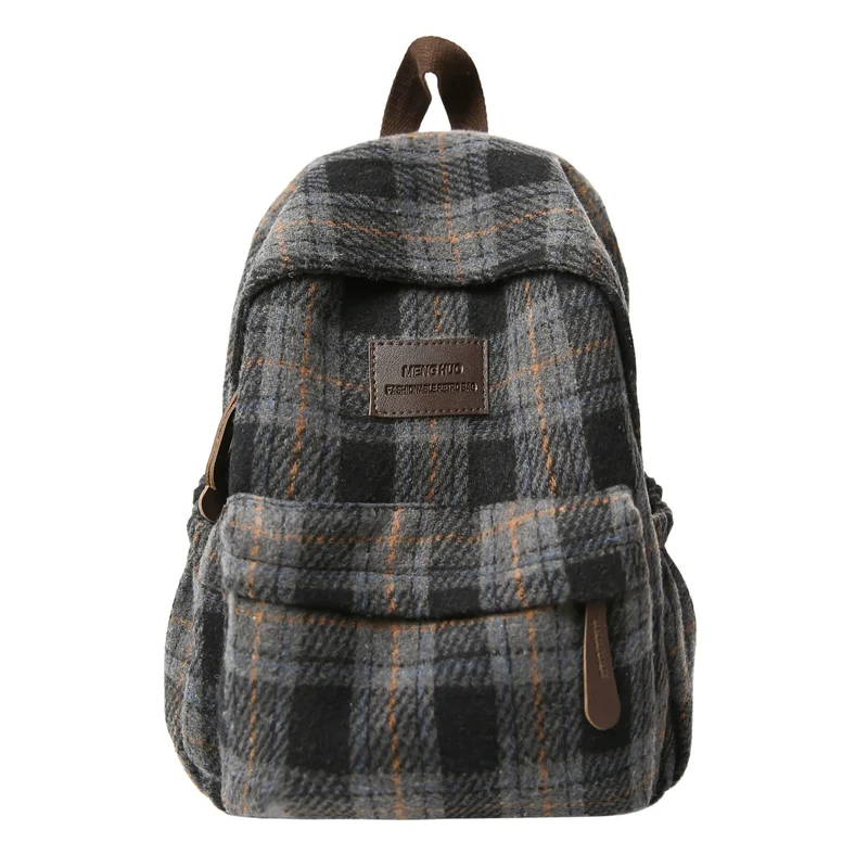Gemütlicher karierter Schulrucksack Skanto