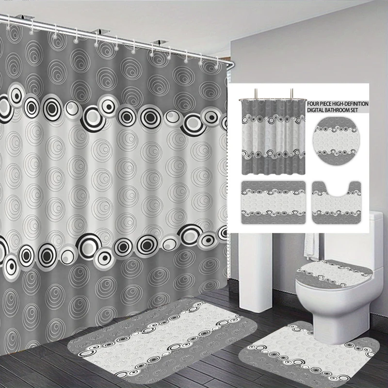 Abstraktes Design Vierteiliges Digitales Badezimmer-Set Skanto
