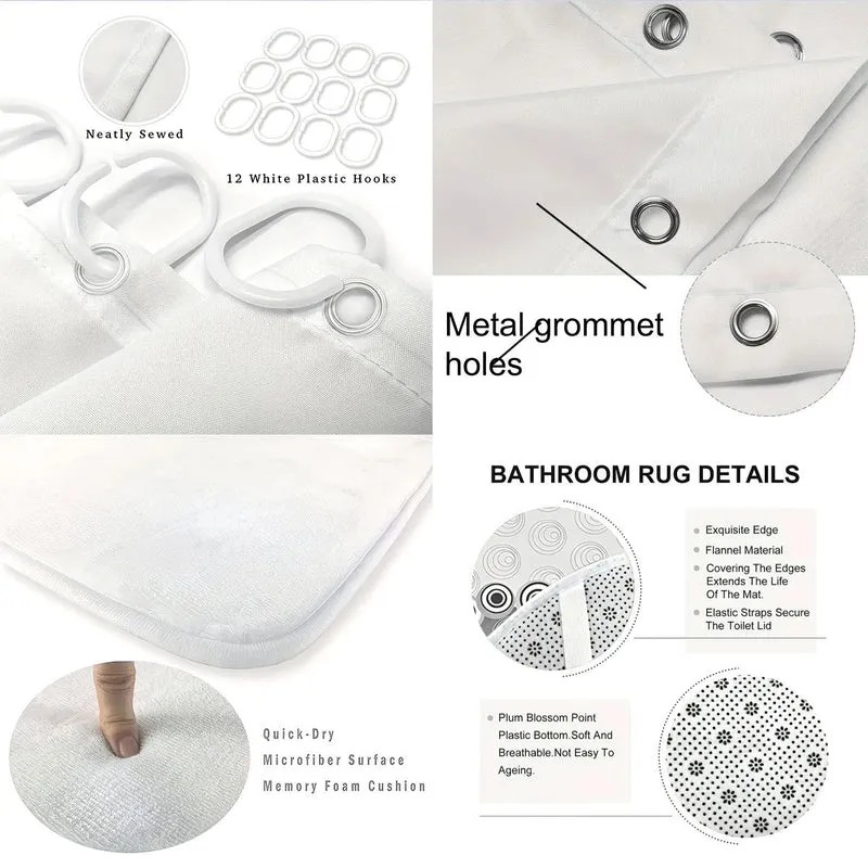 Abstraktes Design Vierteiliges Digitales Badezimmer-Set Skanto