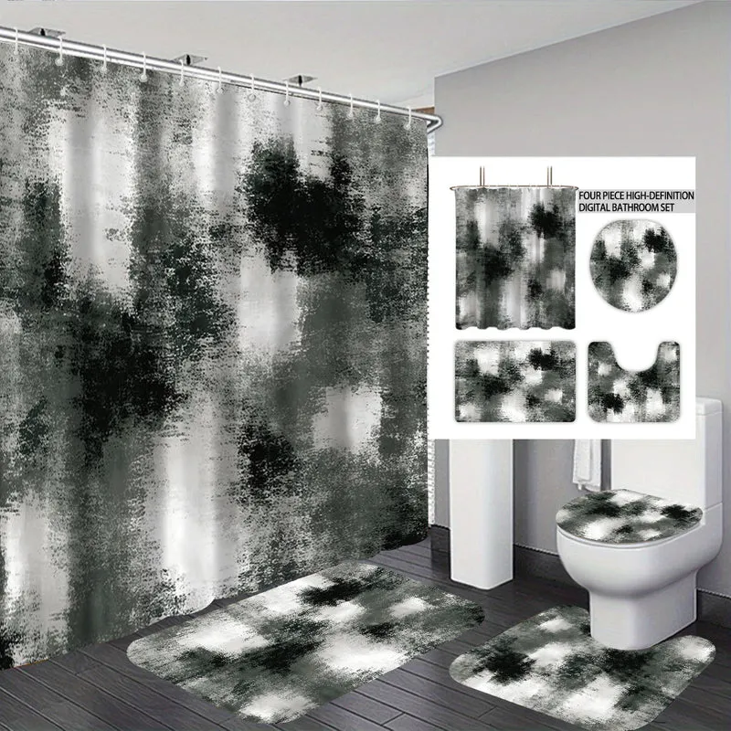 Abstraktes Design Vierteiliges Digitales Badezimmer-Set Skanto
