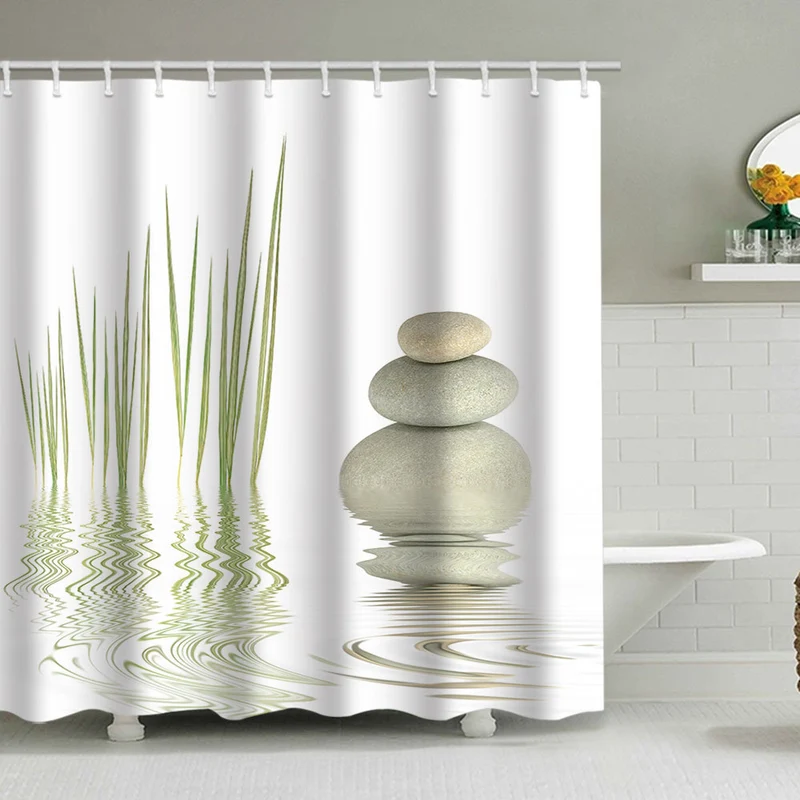Duschvorhang mit künstlerischem Blumenmuster Skanto