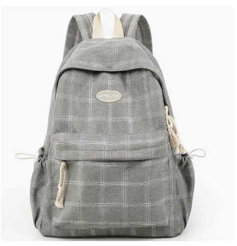 Klassischer Schulrucksack Skanto mit Karomuster