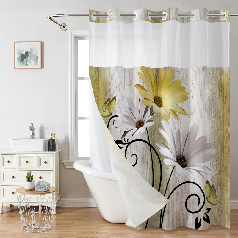 Duschvorhang Skanto mit Blumenmuster