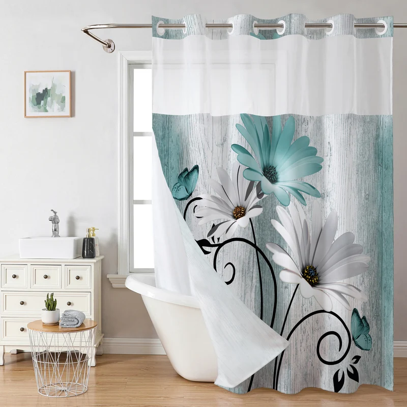 Duschvorhang Skanto mit Blumenmuster