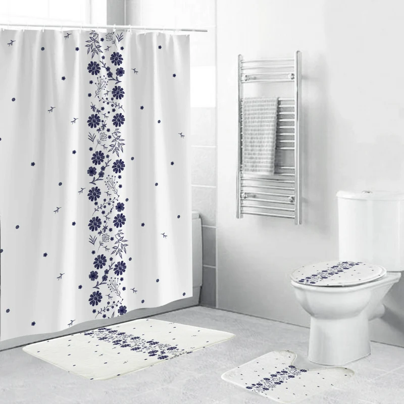 Badezimmer-Accessoire-Set mit Blumenmuster Skanto