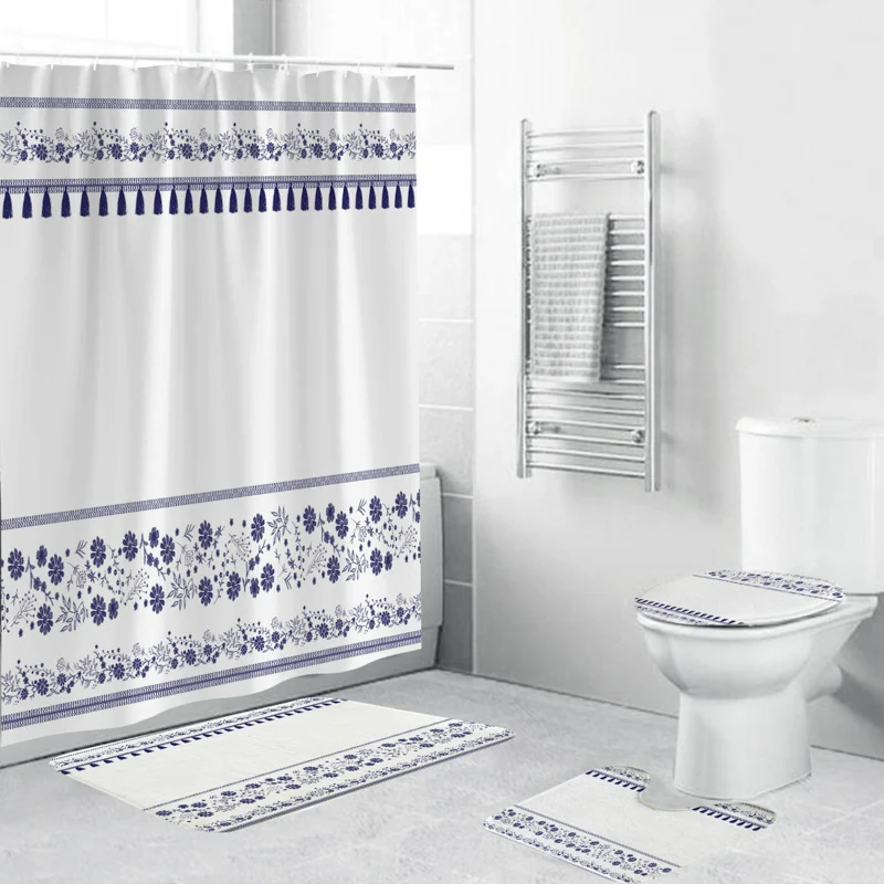 Badezimmer-Accessoire-Set mit Blumenmuster Skanto