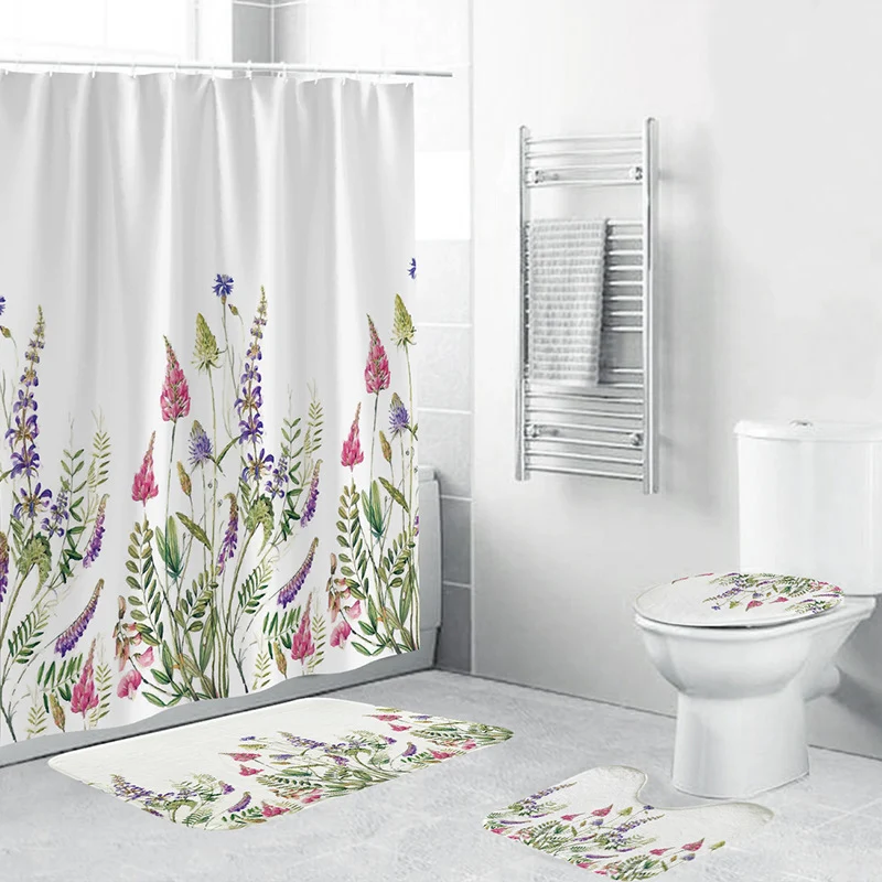 Badezimmer-Set mit Blumenmuster Skanto