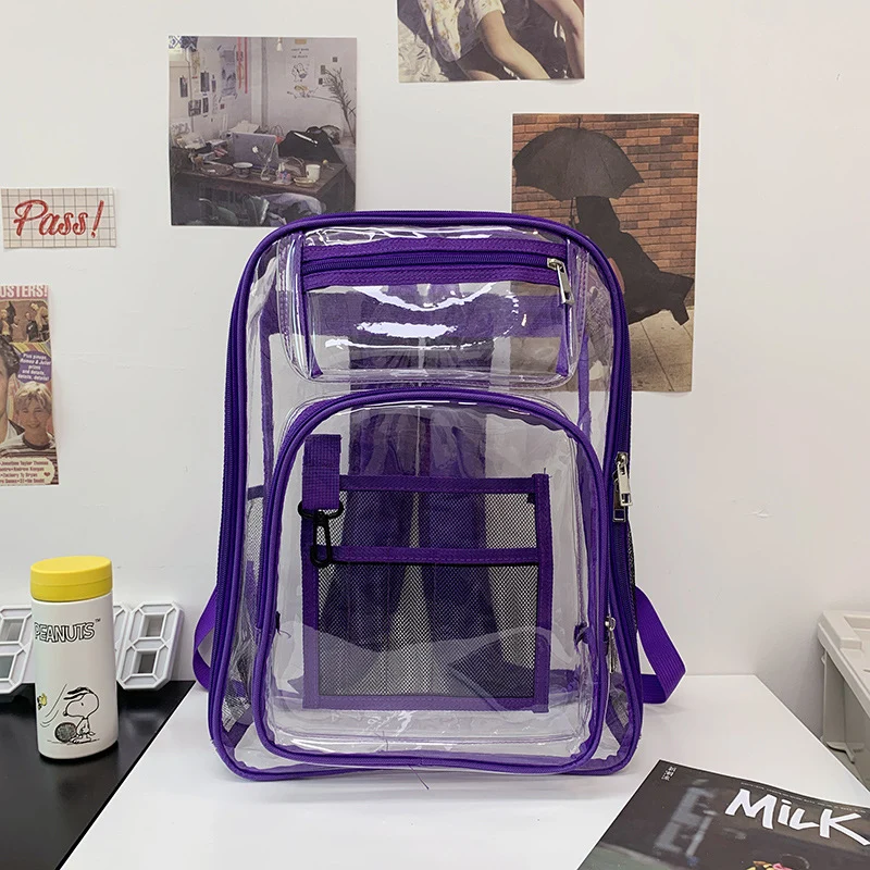 Transparenter Schulrucksack mit mehreren Fächern Skanto