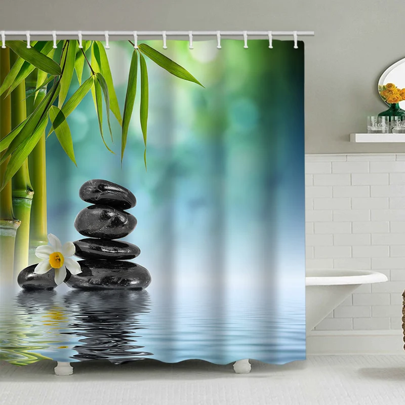 Duschvorhang mit ruhiger Zen-Natur Skanto