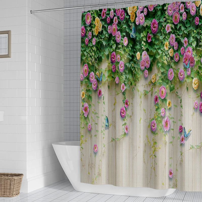 Duschvorhang im rustikalen Garten-Design Skanto