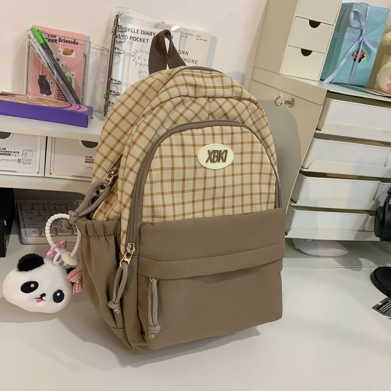 Eleganter Karo-Schulrucksack Skanto