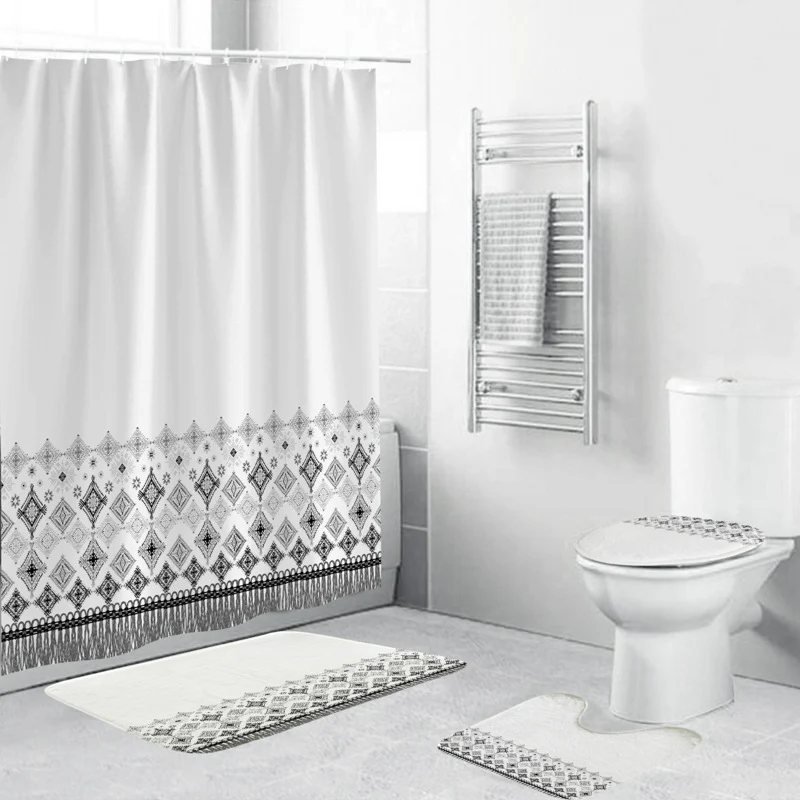 Badezimmer-Set mit Chevron-Muster Skanto
