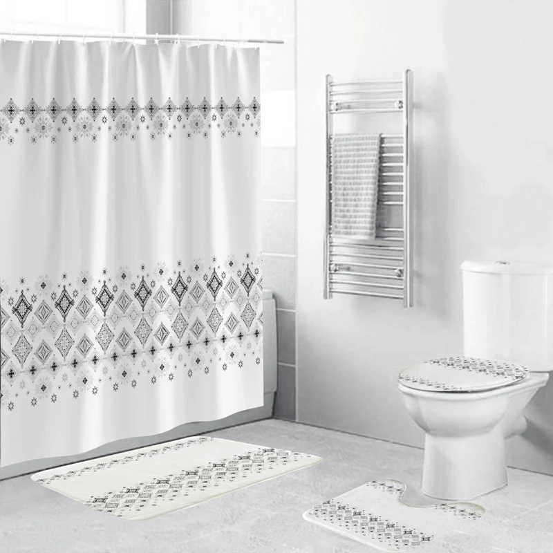 Badezimmer-Set mit Chevron-Muster Skanto