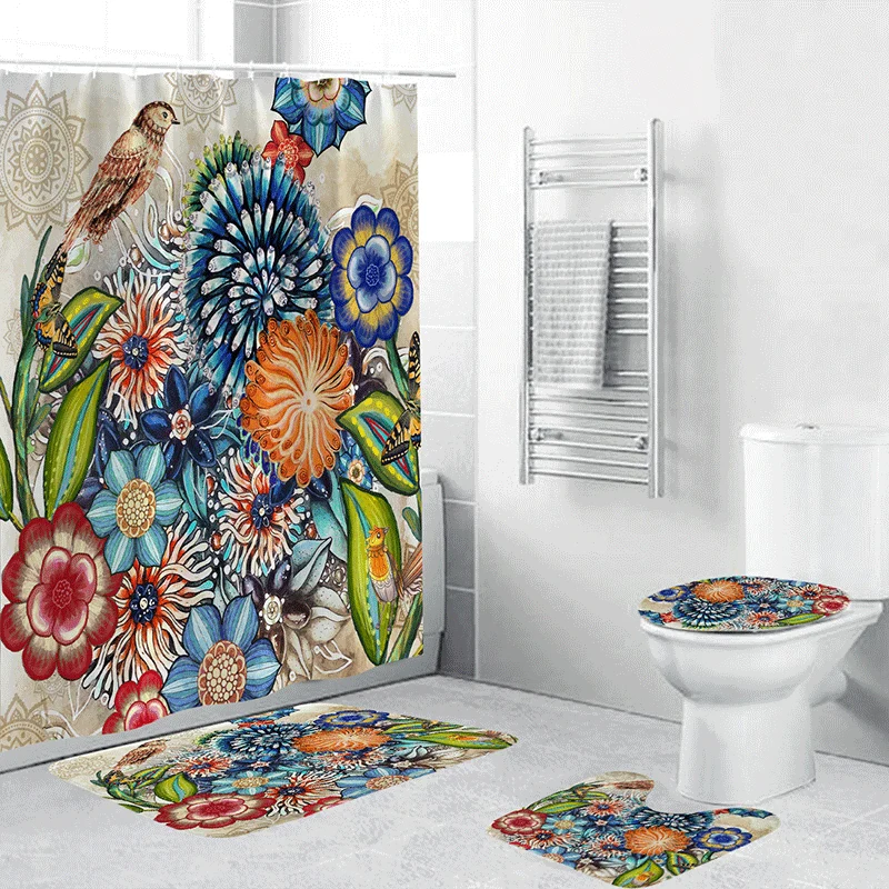 Künstlerisches Blumen-Badezimmer-Dekorationsset Skanto