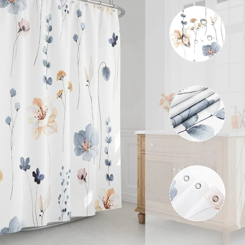 Duschvorhang Skanto mit Blumenmuster