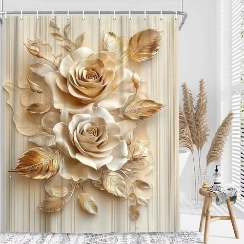 Duschvorhang Skanto mit Blumenprägung