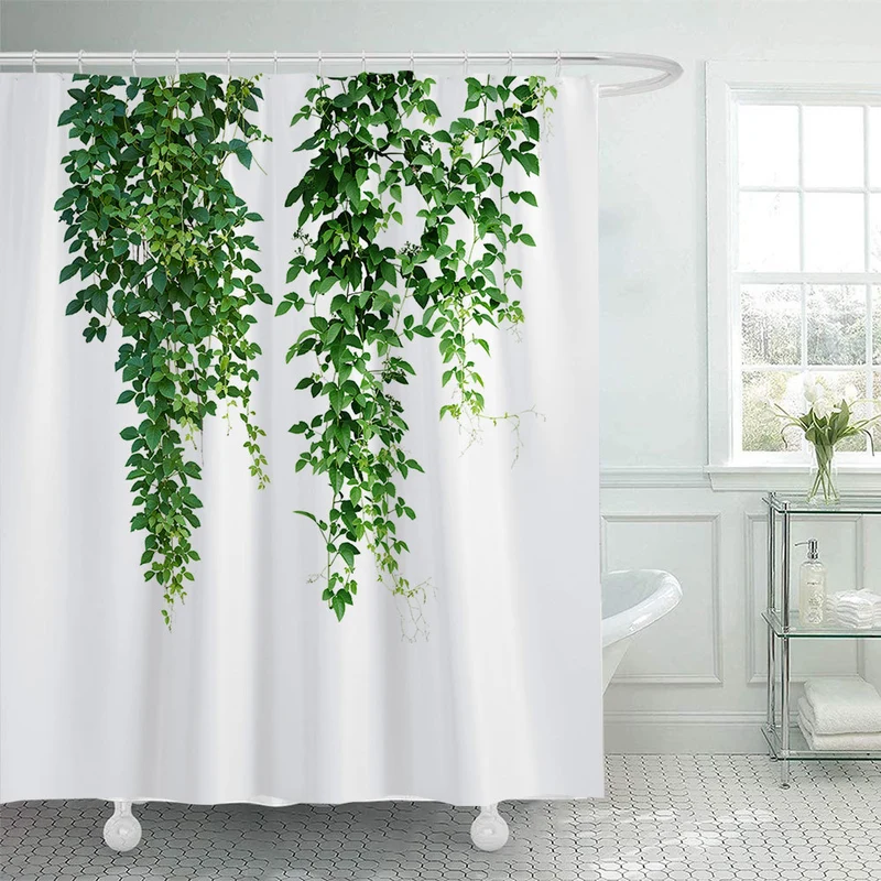 Duschvorhang Skanto mit botanischem Blätterdruck