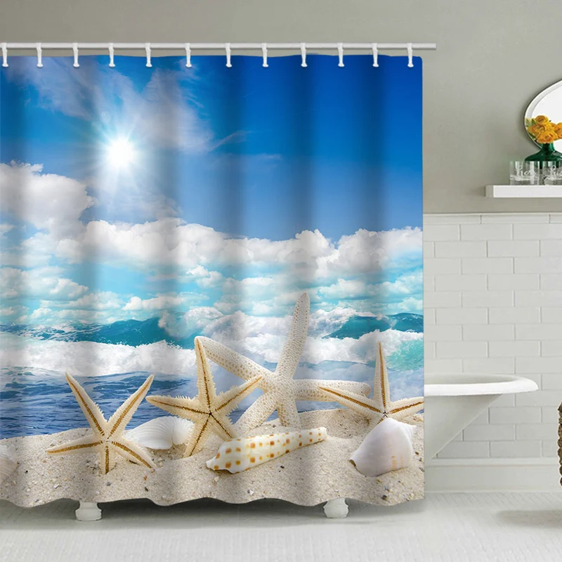 Duschvorhang mit Strandmotiv Skanto