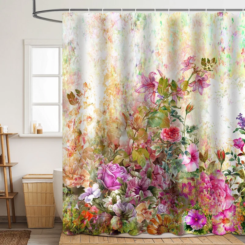 Duschvorhang Skanto mit Blumenmuster