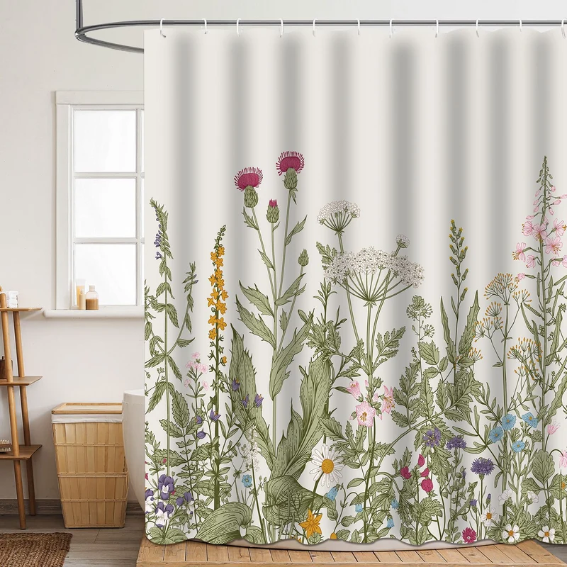 Duschvorhang Skanto mit Blumenmuster