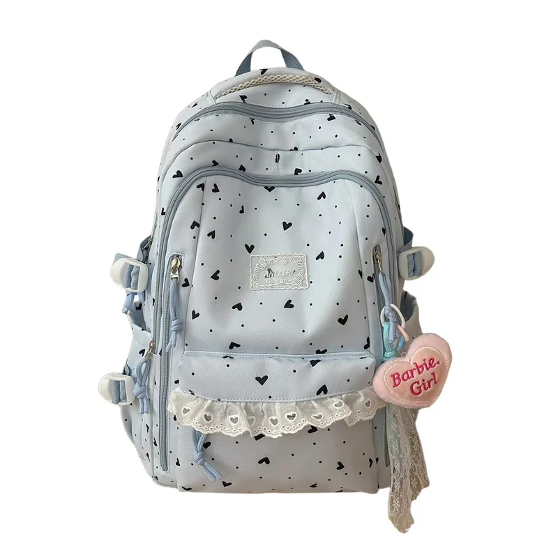 Rucksack Skanto mit Herzmuster und mehreren Fächern