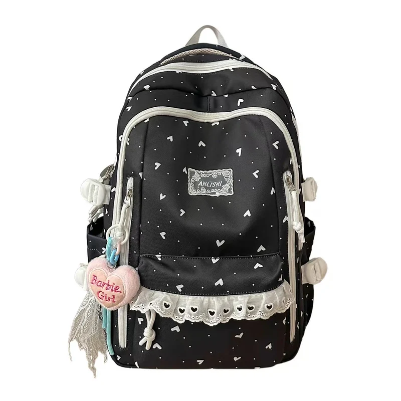 Rucksack Skanto mit Herzmuster und mehreren Fächern