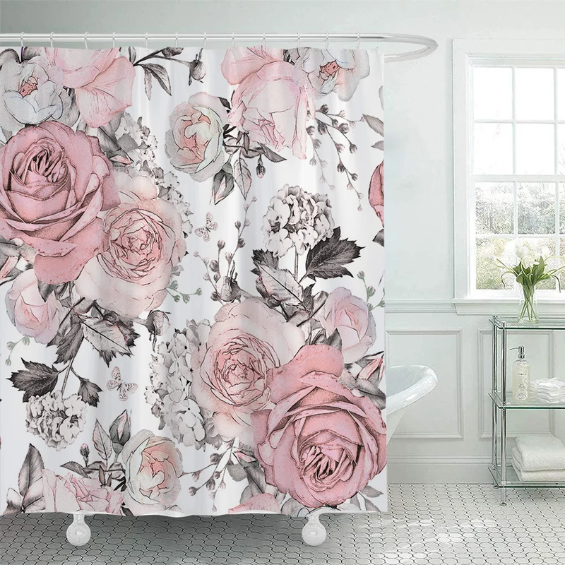 Duschvorhang Skanto mit Blumenmuster