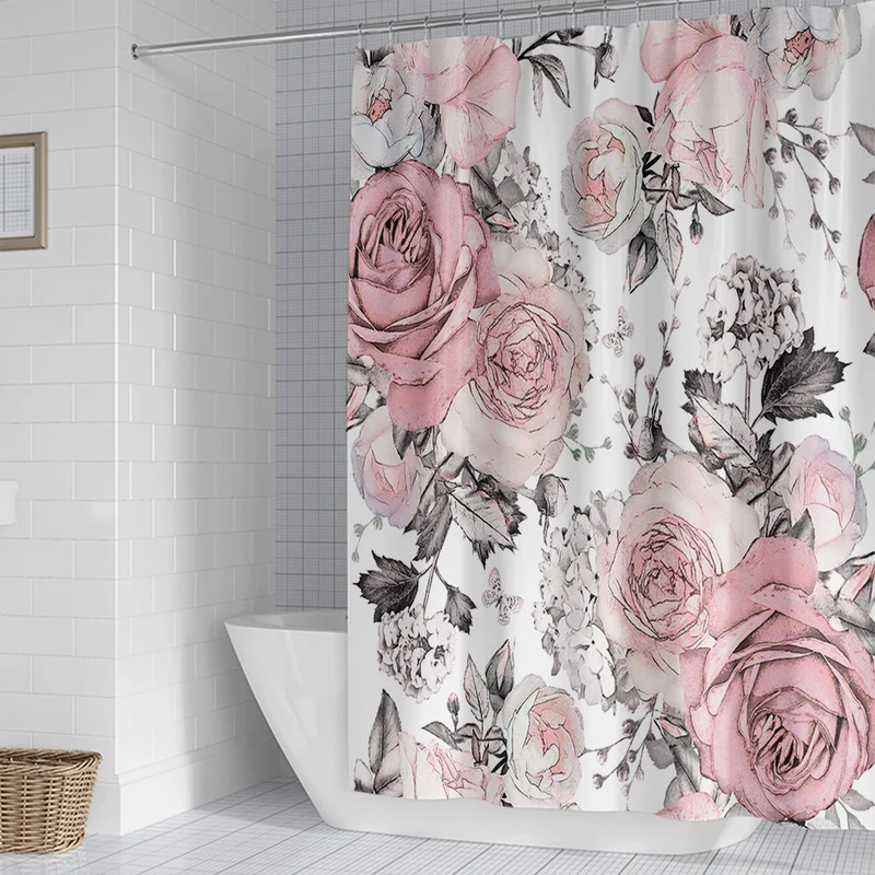 Duschvorhang Skanto mit Blumenmuster