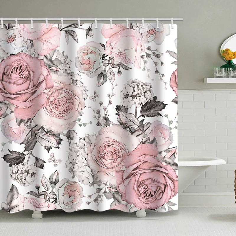 Duschvorhang Skanto mit Blumenmuster