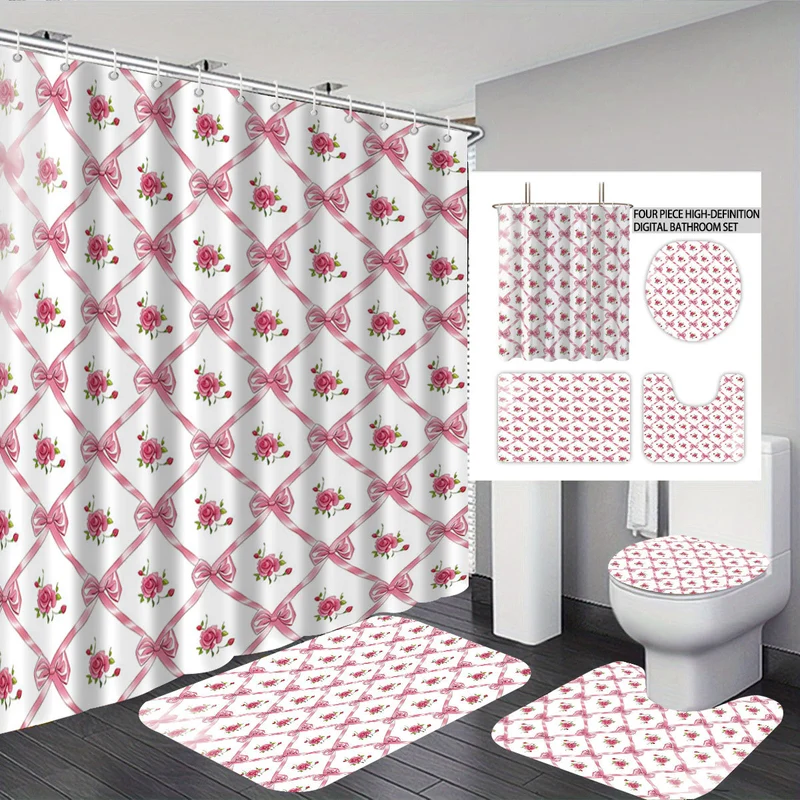 Digitales Badezimmer-Deko-Set mit Schleifenmuster Skanto