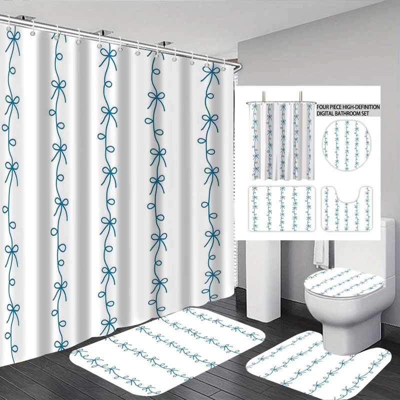 Digitales Badezimmer-Deko-Set mit Schleifenmuster Skanto