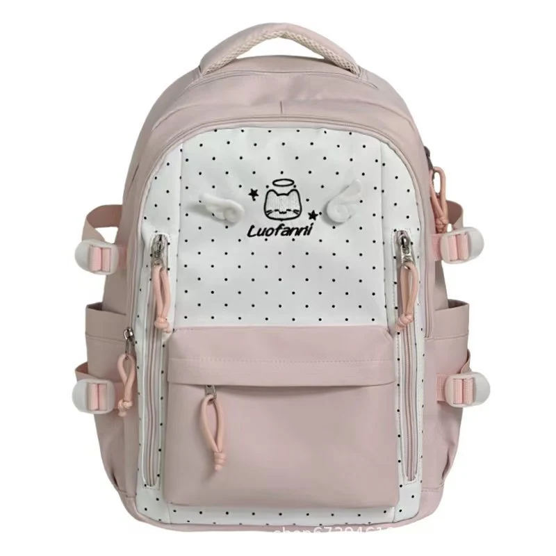 Stylischer Polka-Dot-Rucksack Skanto mit mehreren Fächern