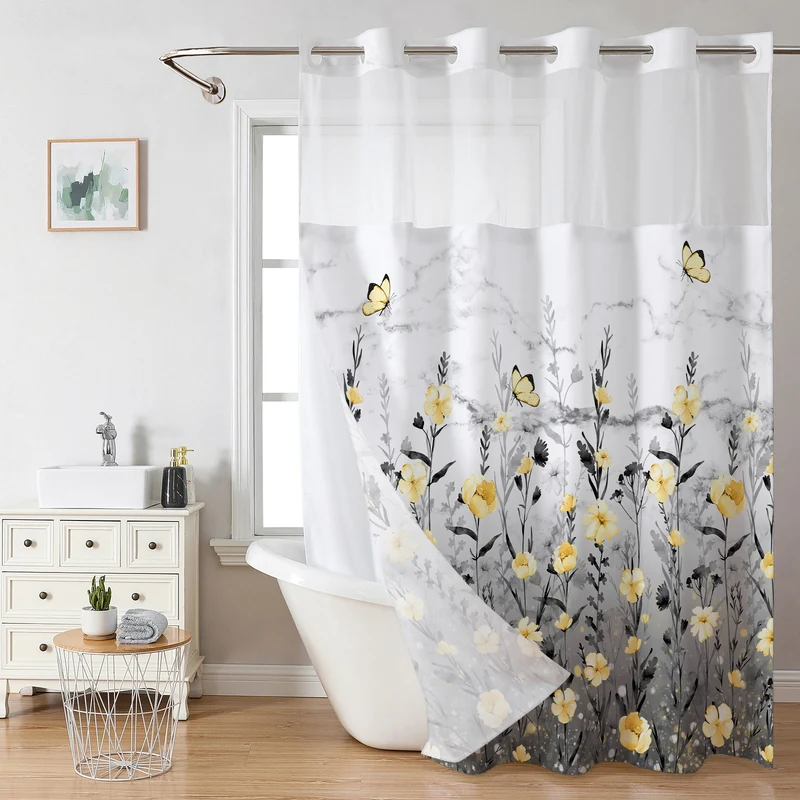 Duschvorhang Skanto mit Blumendesign