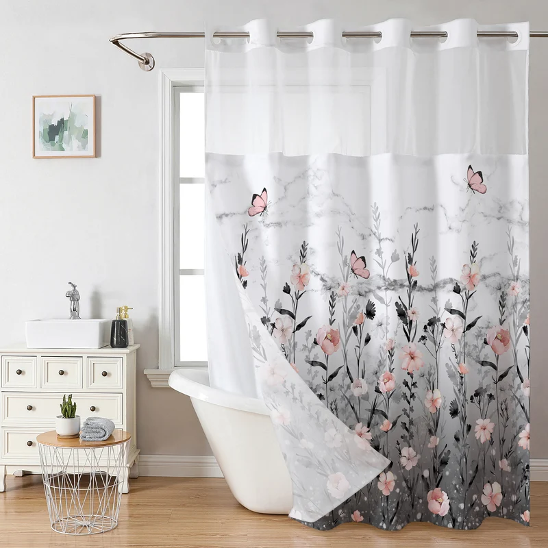 Duschvorhang Skanto mit Blumendesign