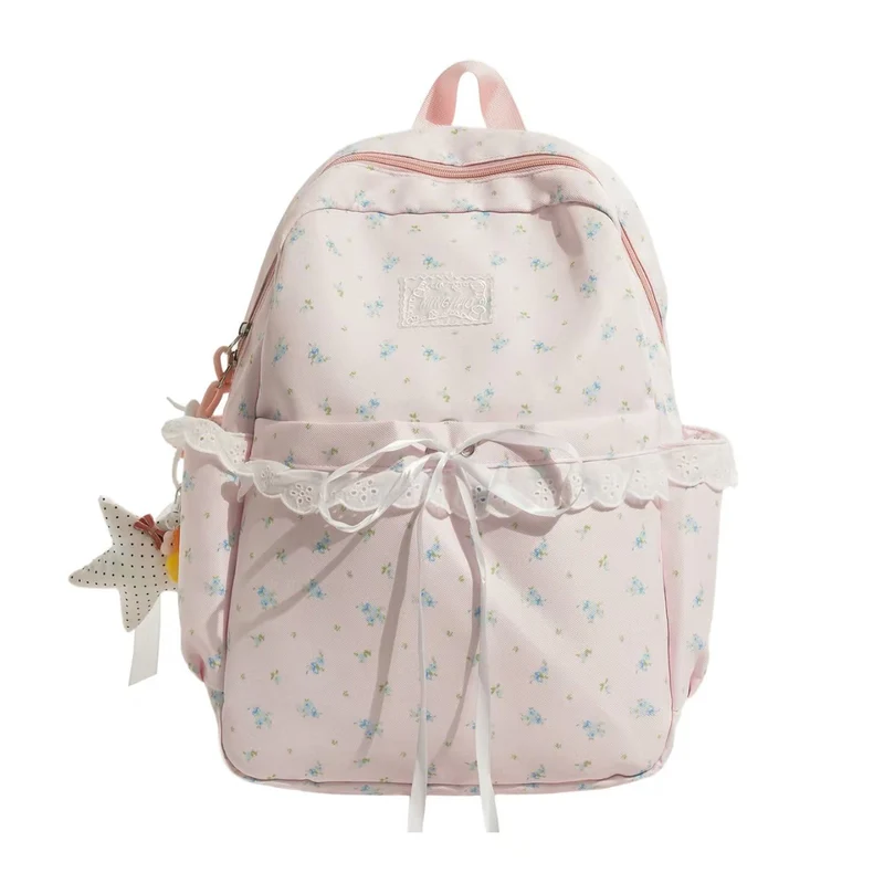 Rüschenrucksack mit Blumenstickerei Skanto
