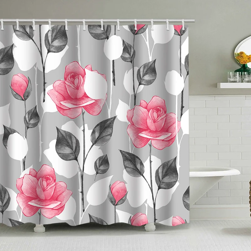 Duschvorhang Skanto mit Blumendesign