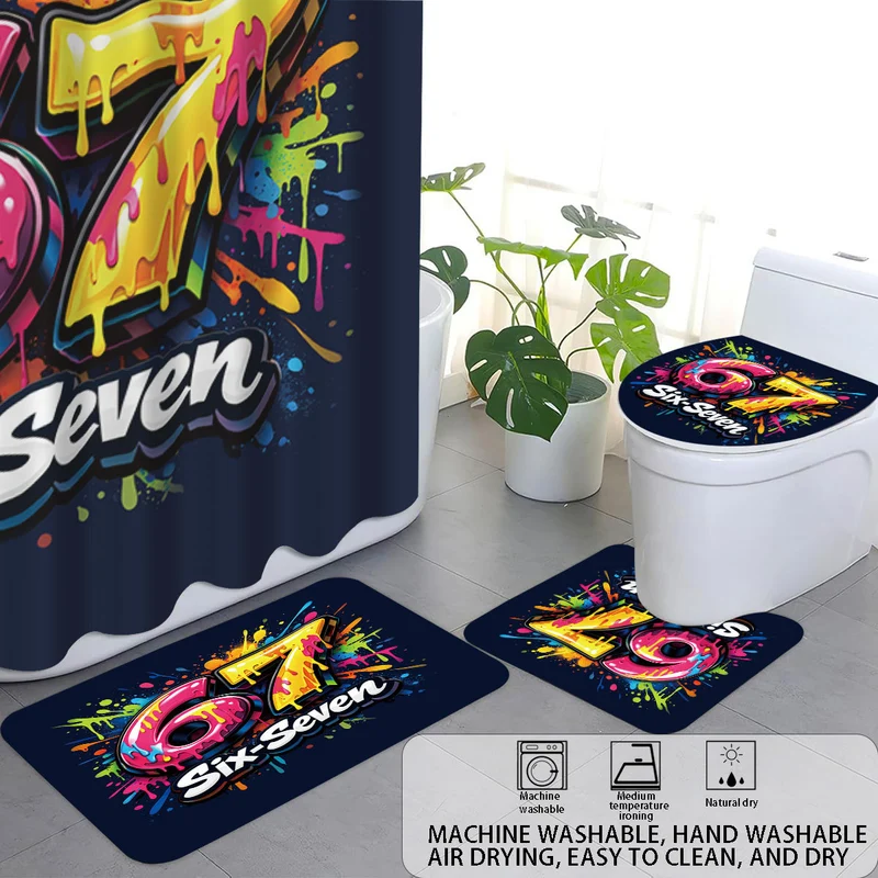 Digitales Badezimmer-Set im Feuerbeißer-Design Skanto
