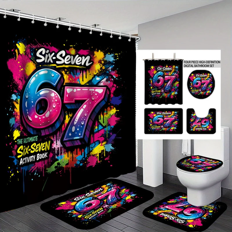 Digitales Badezimmer-Set im Feuerbeißer-Design Skanto