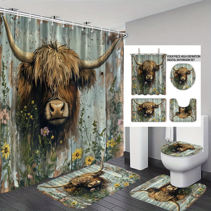 Digitales Badezimmer-Set im niedlichen Kuh-Design Skanto