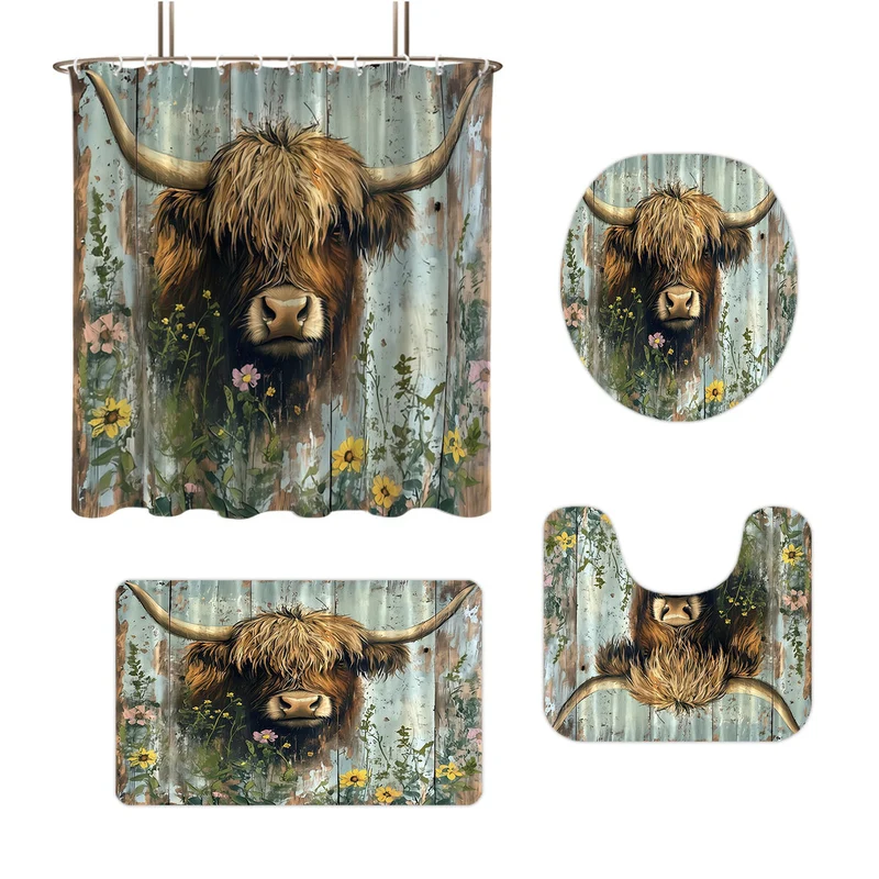Digitales Badezimmer-Set im niedlichen Kuh-Design Skanto