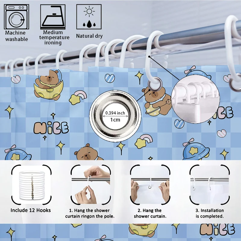 Vierteiliges Badezimmer-Set im niedlichen Bären-Design Skanto