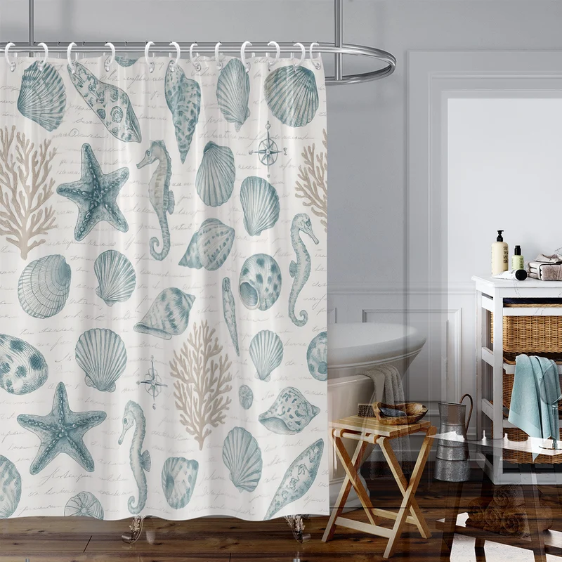 Duschvorhang im maritimen Küsten-Design Skanto