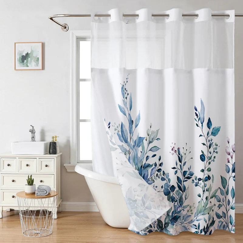 Duschvorhang mit botanischem Blumenmuster Skanto