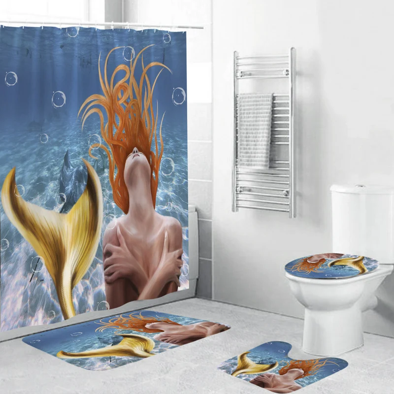 Künstlerisches Meerjungfrauen-Badezimmer-Set Skanto