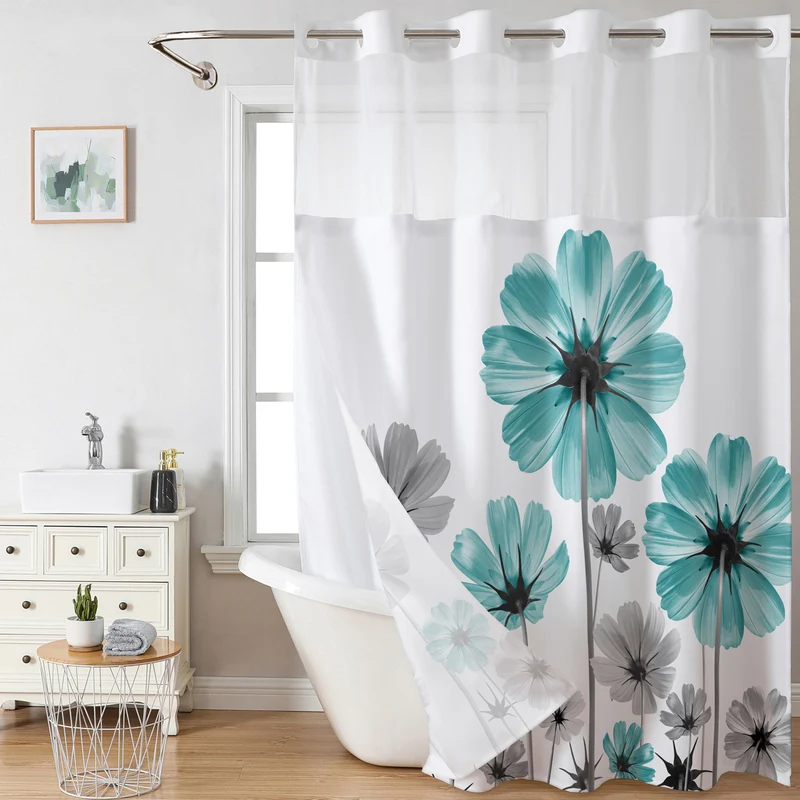 Duschvorhang mit künstlerischem Blumenmuster Skanto